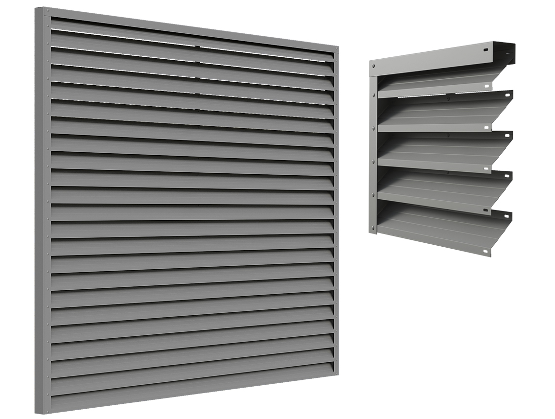 Heavy Duty Louvered Fence Stone Grey (6'x6') - 1769x1830 mm (6'x6')